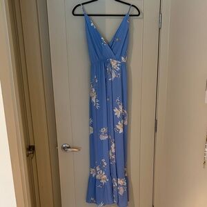 Lulu's Sky Blue Floral Maxi Dress